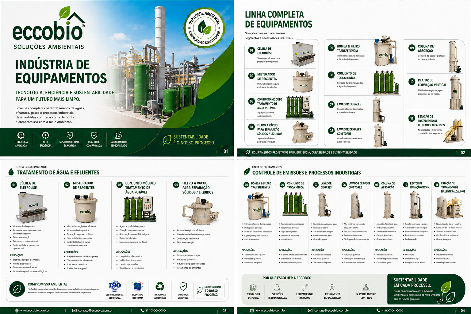 Portfólio completo de equipamentos industriais Eccobio